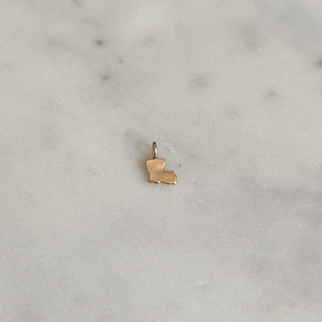 MIMOSA Handcrafted Louisiana State Pendant in Bronze