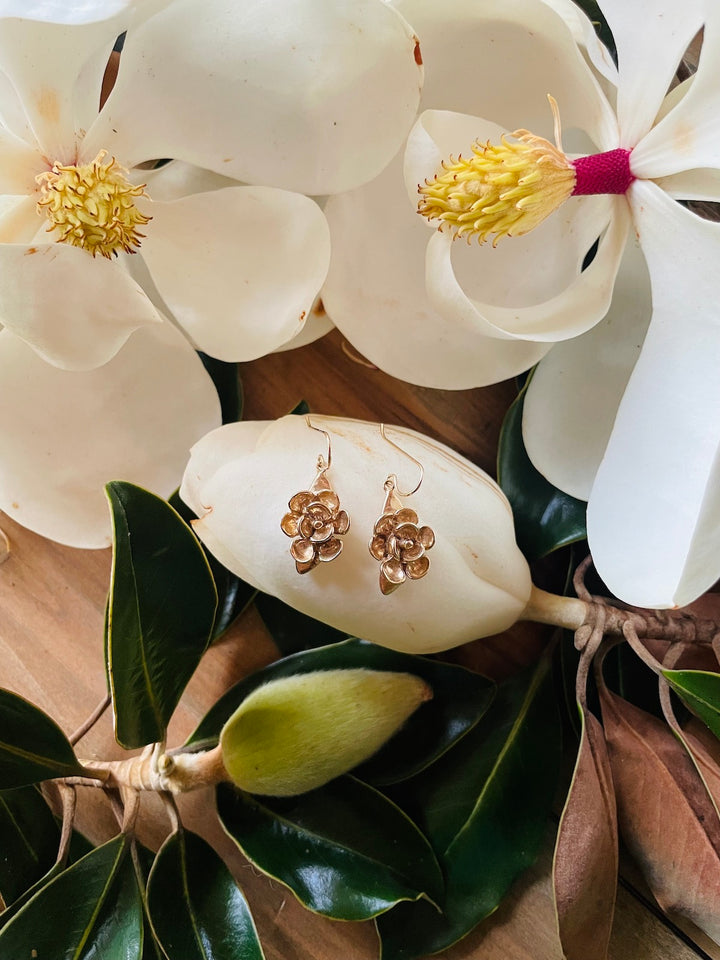 MIMOSA Handcrafted Magnolia Flower Earrings