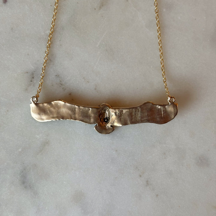 Back of a Bronze Owl Necklace from MIMOSA Handcrafted
