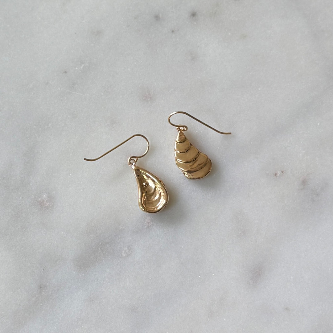 Bronze Oyster Shell Earrings from MIMOSA Handcrafted