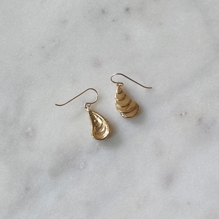 Bronze Oyster Shell Earrings from MIMOSA Handcrafted