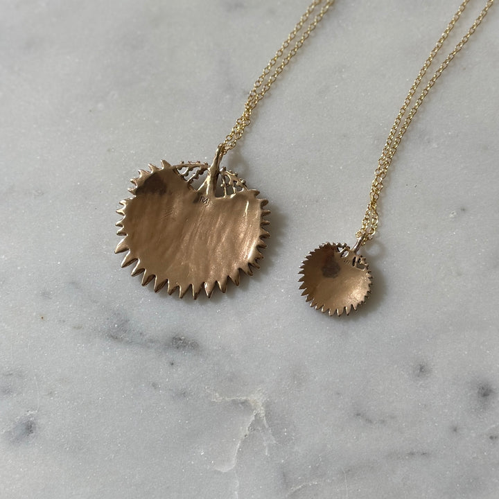 Large and Small Bronze Palmetto Necklaces from MIMOSA Handcrafted