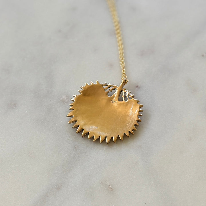 Large Palmetto Leaf Pendant in Bronze