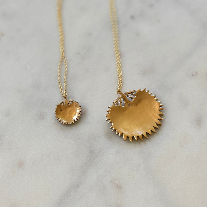 Small and Large Palmetto Pendants in Bronze | MIMOSA Handcrafted