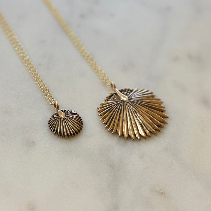 Small and Large Palmetto Pendants in Bronze | MIMOSA Handcrafted