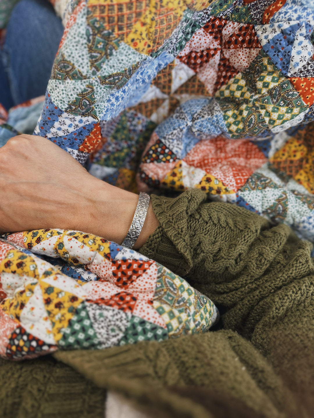 QUILT SQUARE CUFF — ONE ROW