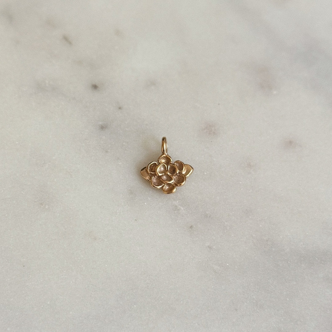 MIMOSA Handcrafted Small Magnolia Flower Pendant in Bronze