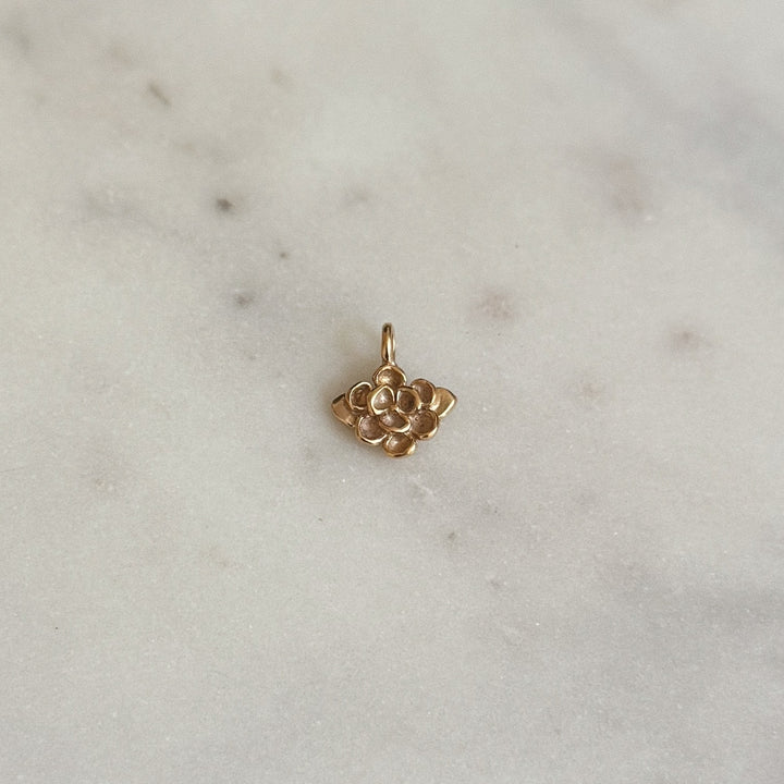 MIMOSA Handcrafted Small Magnolia Flower Pendant in Bronze