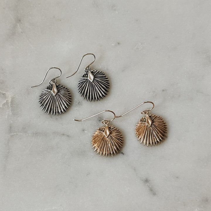 Sterling Silver and Bronze Palmetto Leaf Earring Pairs