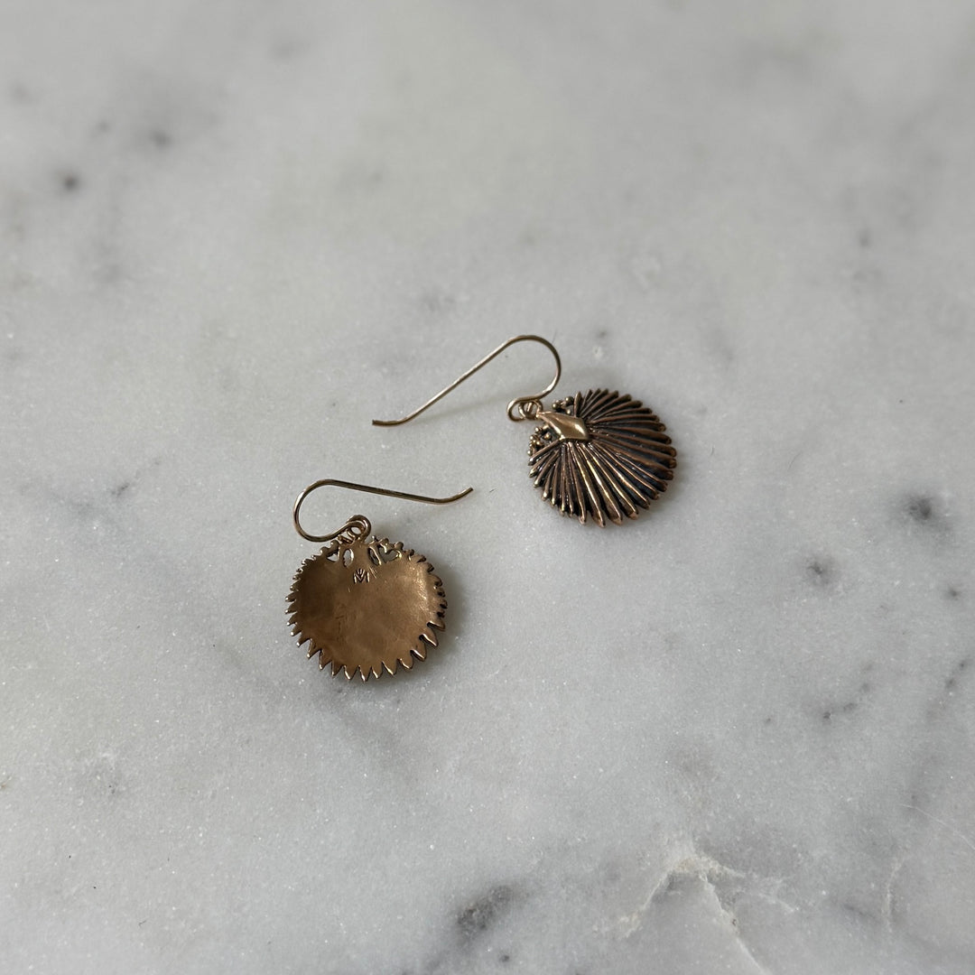 Bronze Palmetto Earrings from MIMOSA Handcrafted
