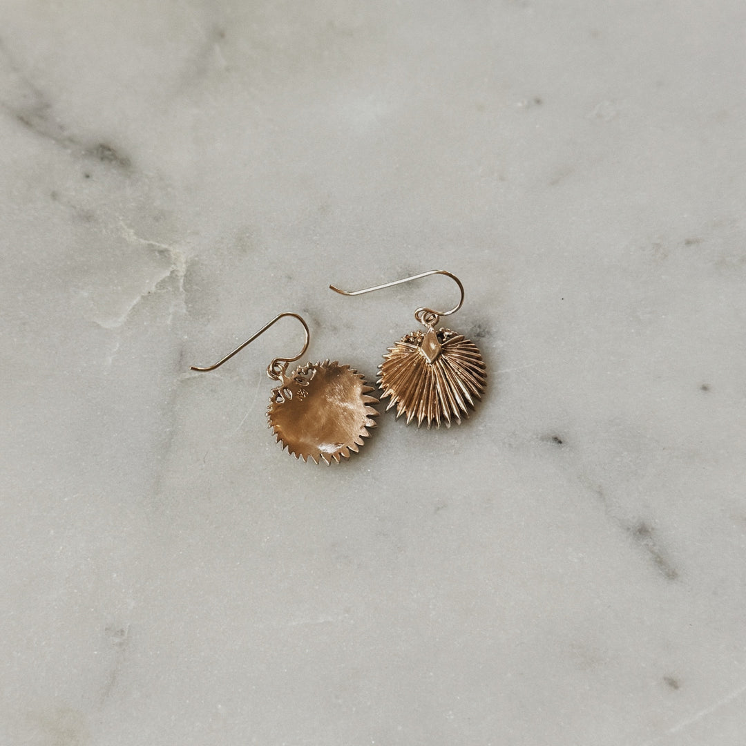 Bronze Palmetto Leaf Earrings
