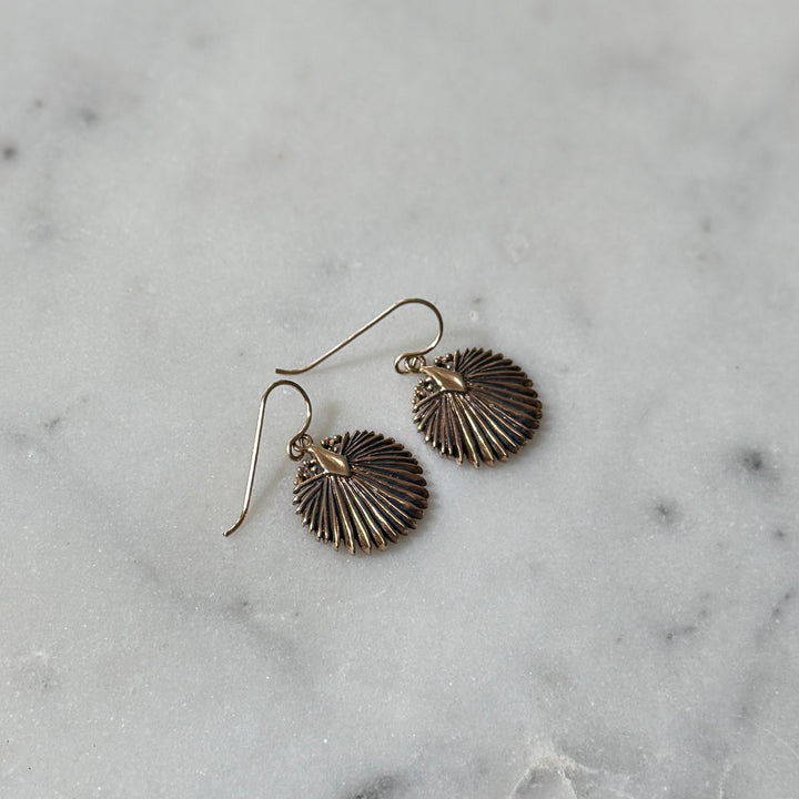 Bronze Palmetto Earrings from MIMOSA Handcrafted