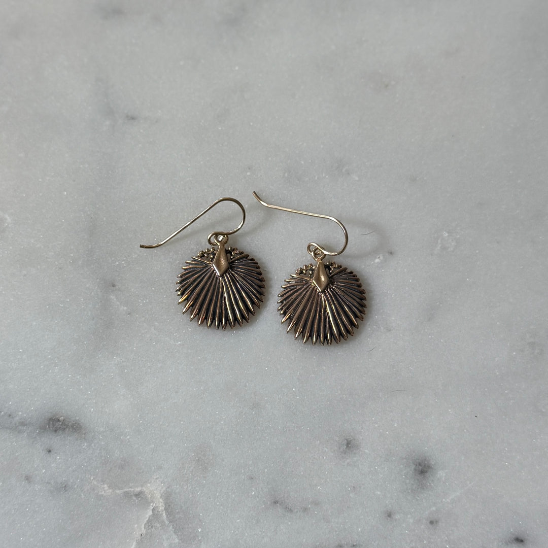 Bronze Palmetto Earrings from MIMOSA Handcrafted