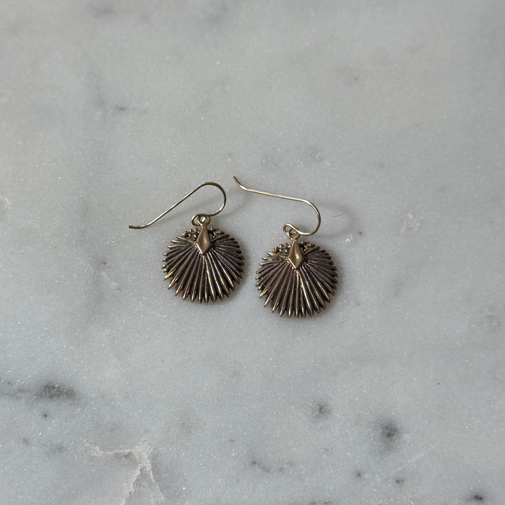Bronze Palmetto Earrings from MIMOSA Handcrafted