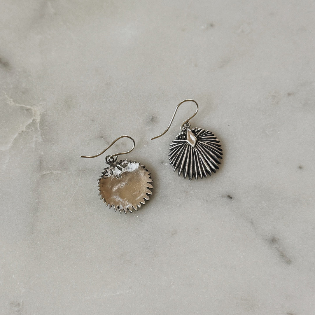 Sterling Silver Palmetto Leaf Earrings