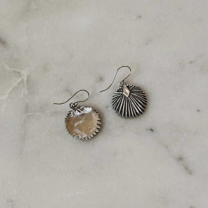 Sterling Silver Palmetto Leaf Earrings