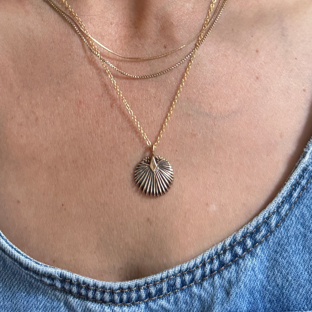 Small Bronze Palmetto Necklace from MIMOSA Handcrafted