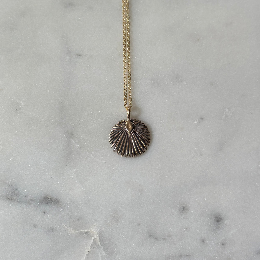 Small Bronze Palmetto Necklace from MIMOSA Handcrafted