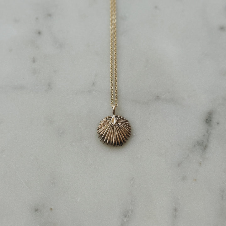 Small Palmetto Leaf Necklace in Bronze