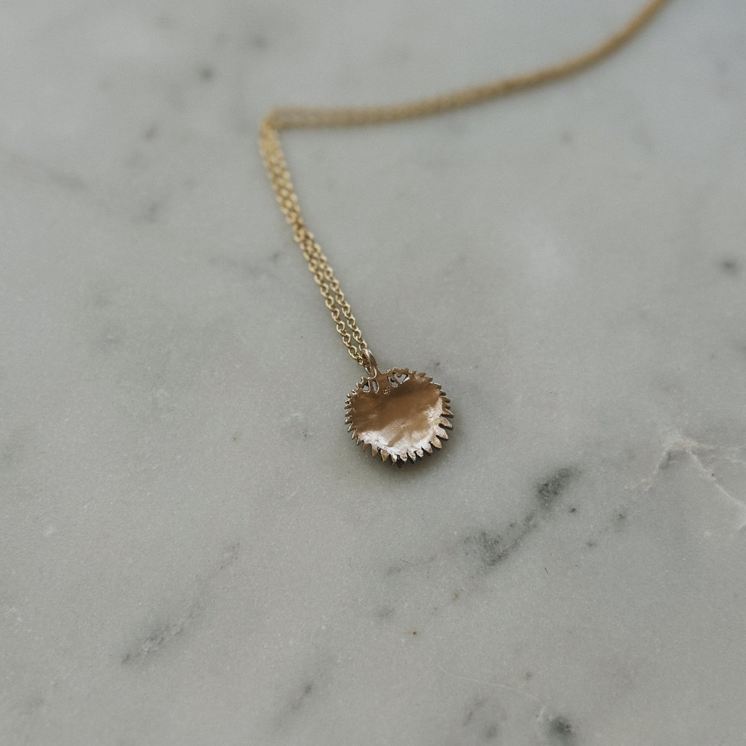 Small Palmetto Leaf Necklace in Bronze