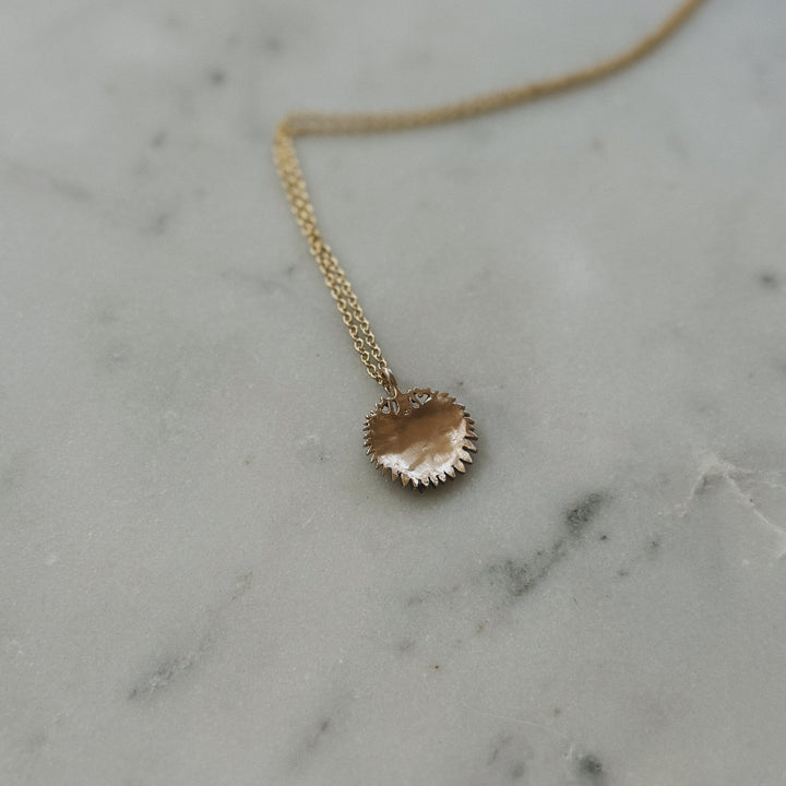 Small Palmetto Leaf Necklace in Bronze