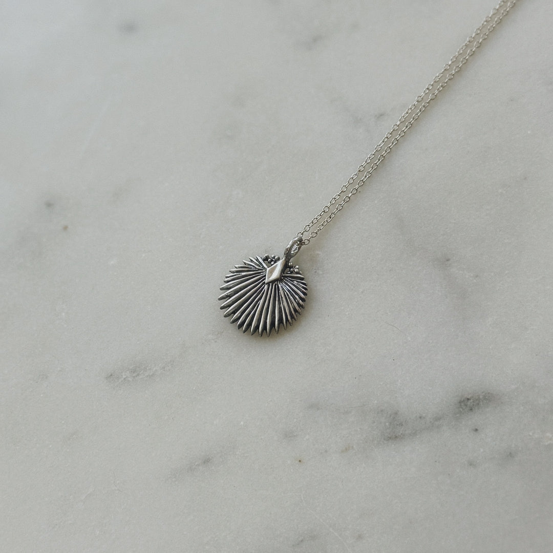 Small Palmetto Leaf Necklace in Sterling Silver