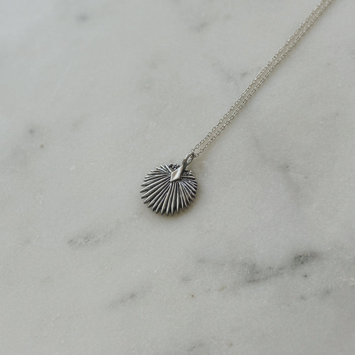 Small Palmetto Leaf Necklace in Sterling Silver