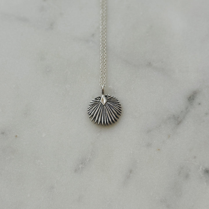 Small Palmetto Leaf Necklace in Sterling Silver