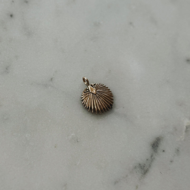Small Palmetto Leaf Pendant in Bronze