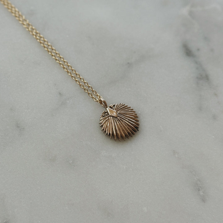 Small Palmetto Leaf Necklace in Bronze