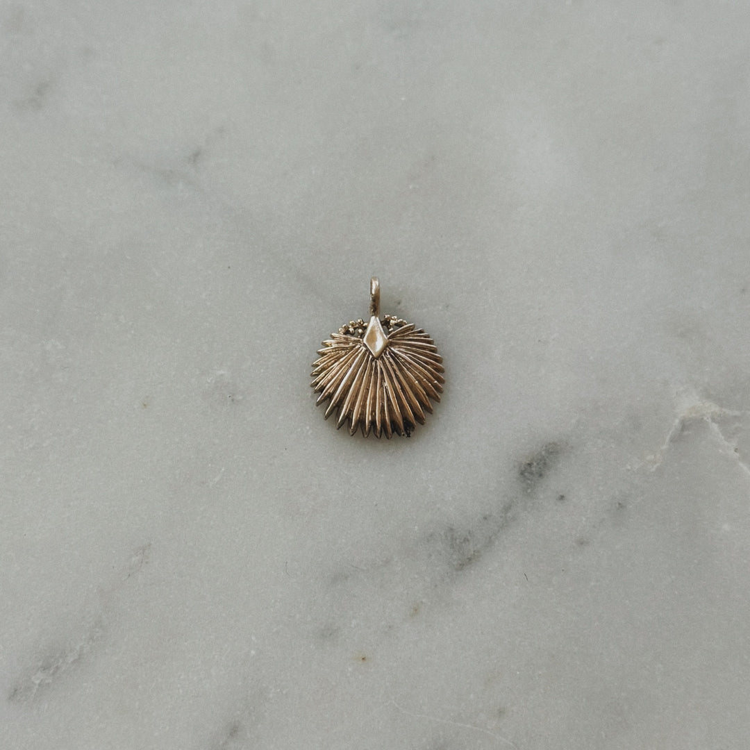 Small Palmetto Leaf Pendant in Bronze