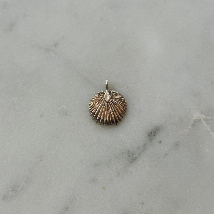 Small Palmetto Leaf Pendant in Bronze