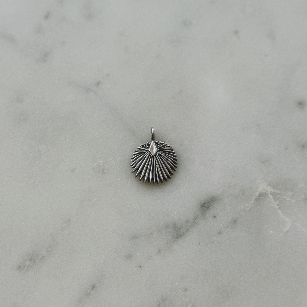 Small Palmetto Leaf Pendant in Sterling Silver