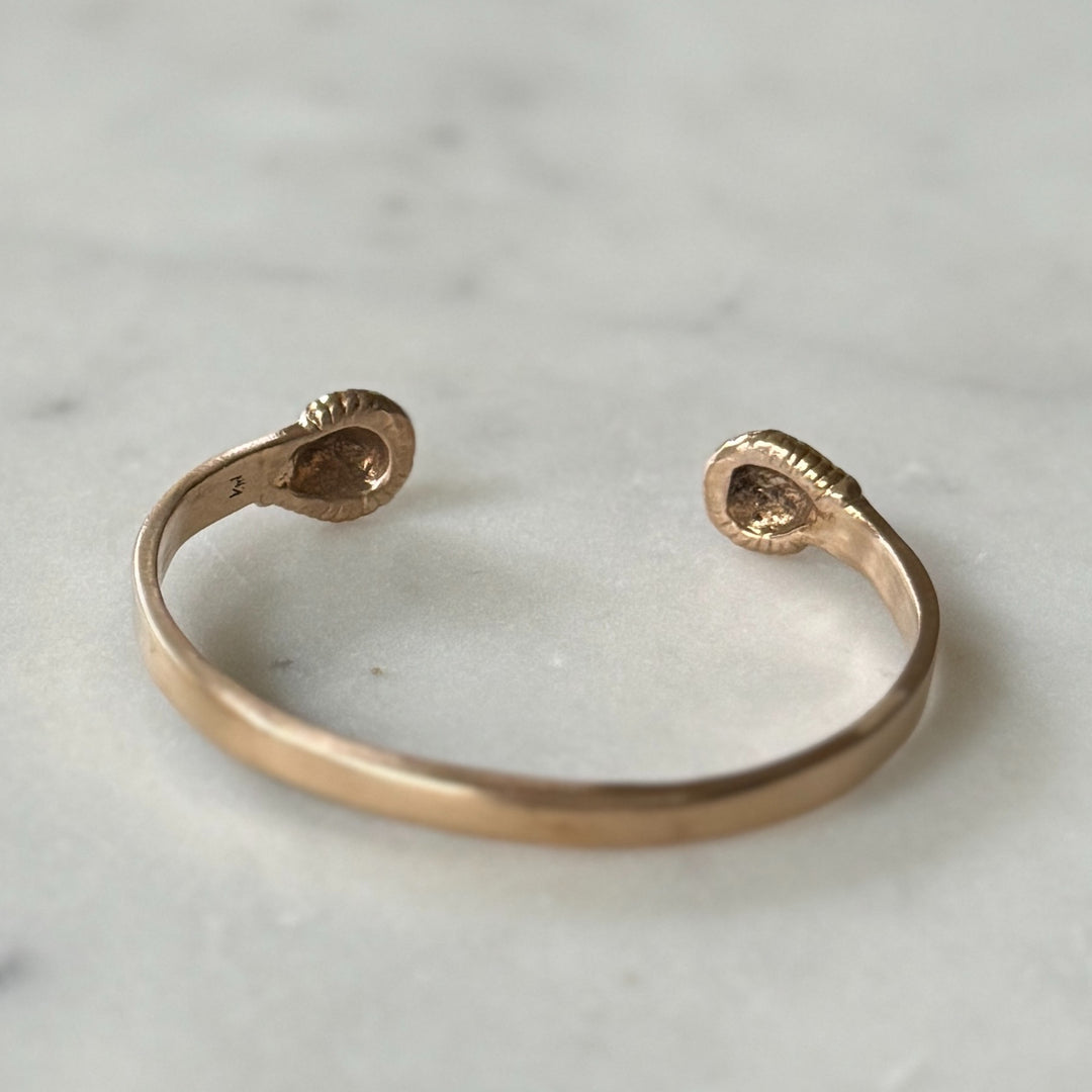 Bronze Bracelet with Spiral Snail Shell Design