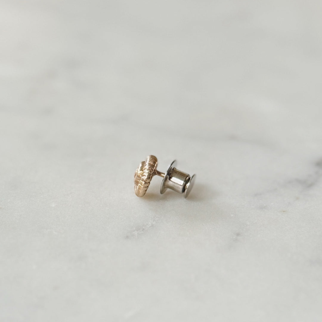 Bronze Spiral Snail Shell Pin and Pin Back