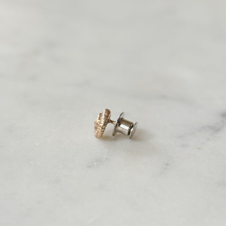 Bronze Spiral Snail Shell Pin and Pin Back