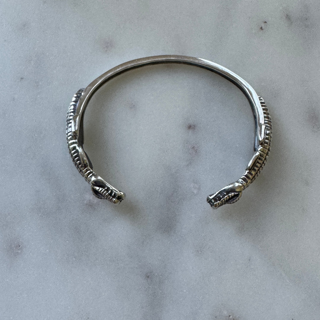 MIMOSA Handcrafted Louisiana Alligator Bracelet in Sterling Silver