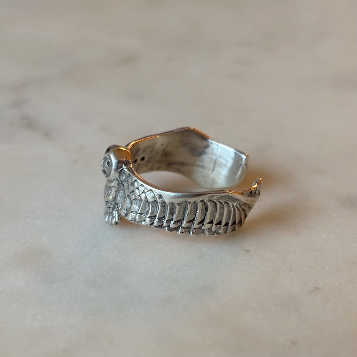 Sterling Silver Owl Ring from MIMOSA Handcrafted