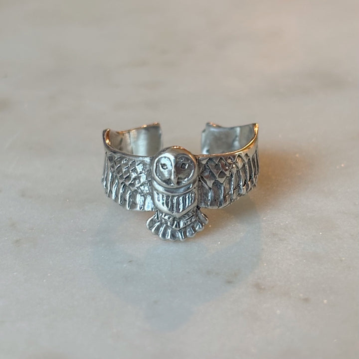 Sterling Silver Owl Ring from MIMOSA Handcrafted