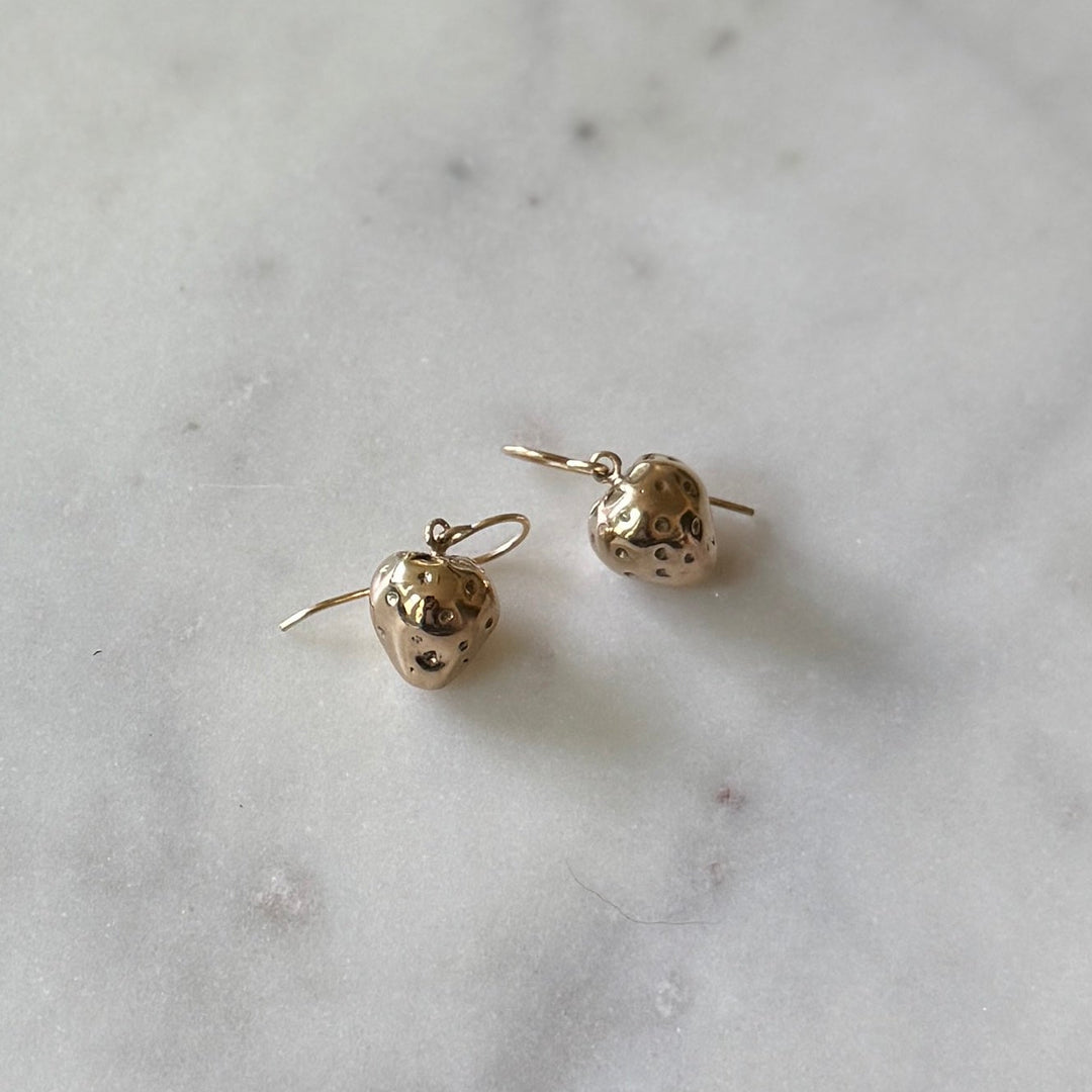 Bronze Strawberry Earrings from MIMOSA Handcrafted