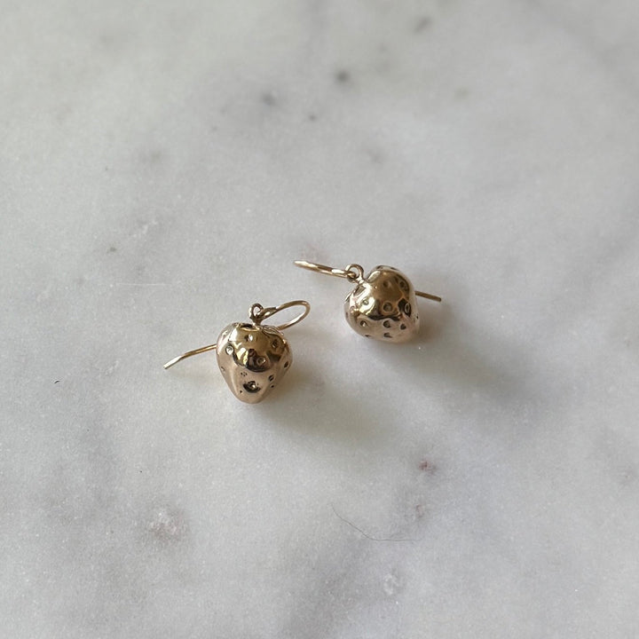 Bronze Strawberry Earrings from MIMOSA Handcrafted