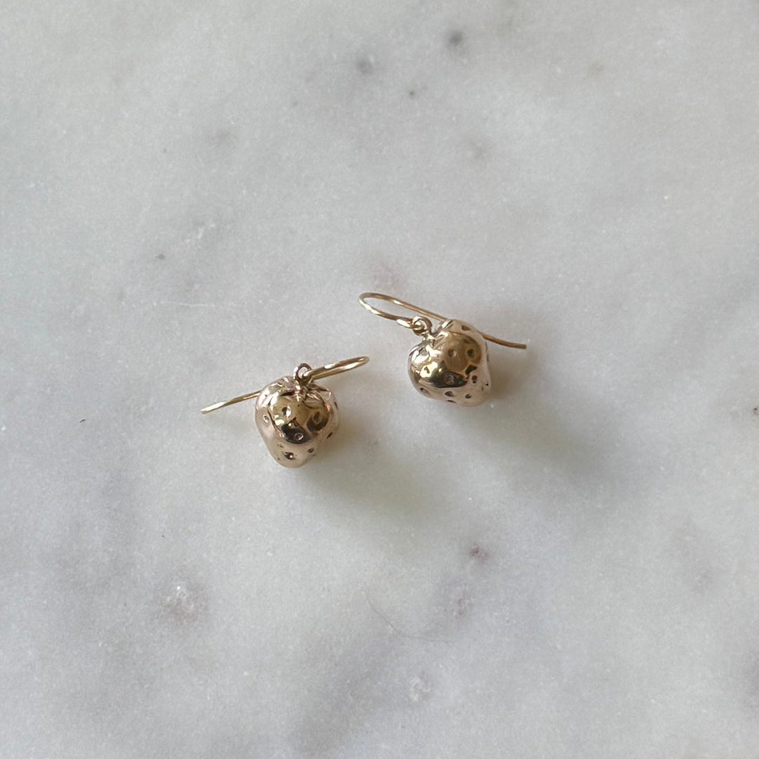 Bronze Strawberry Earrings from MIMOSA Handcrafted