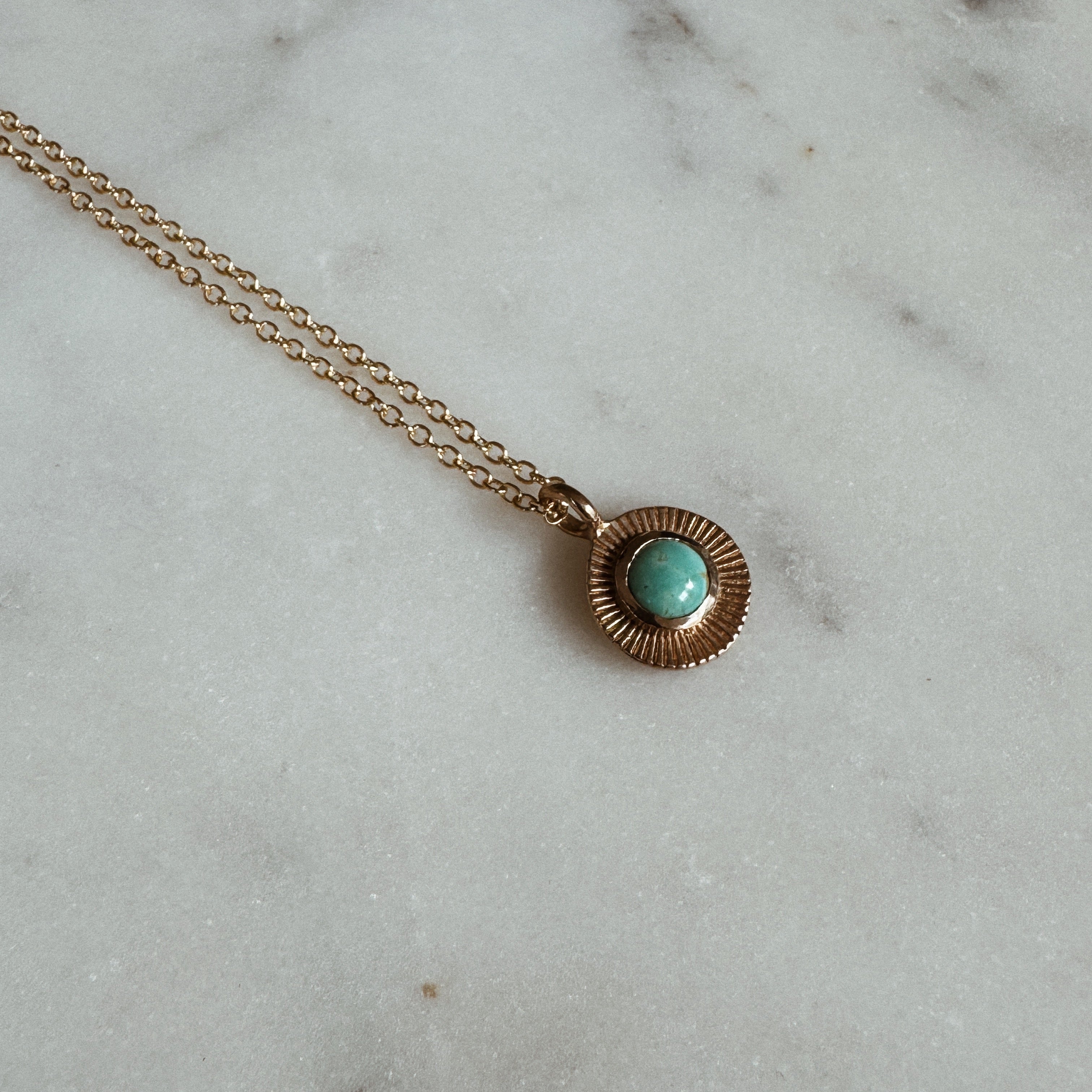 Small Sunburst Necklace with Turquoise | MIMOSA Handcrafted
