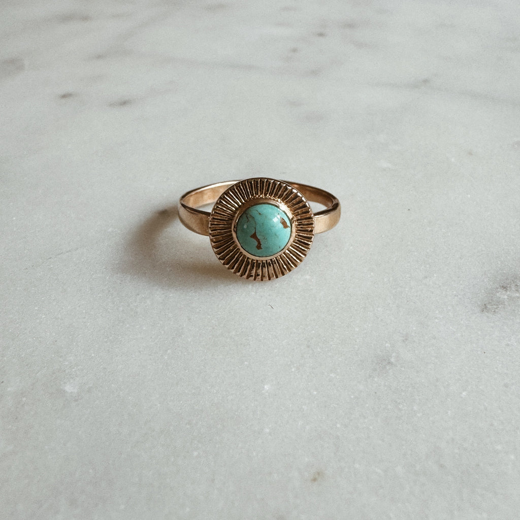 ⑧ROSE＆MOONリング Silver925 Sunburst Ring with Turquoise | MIMOSA Handcrafted