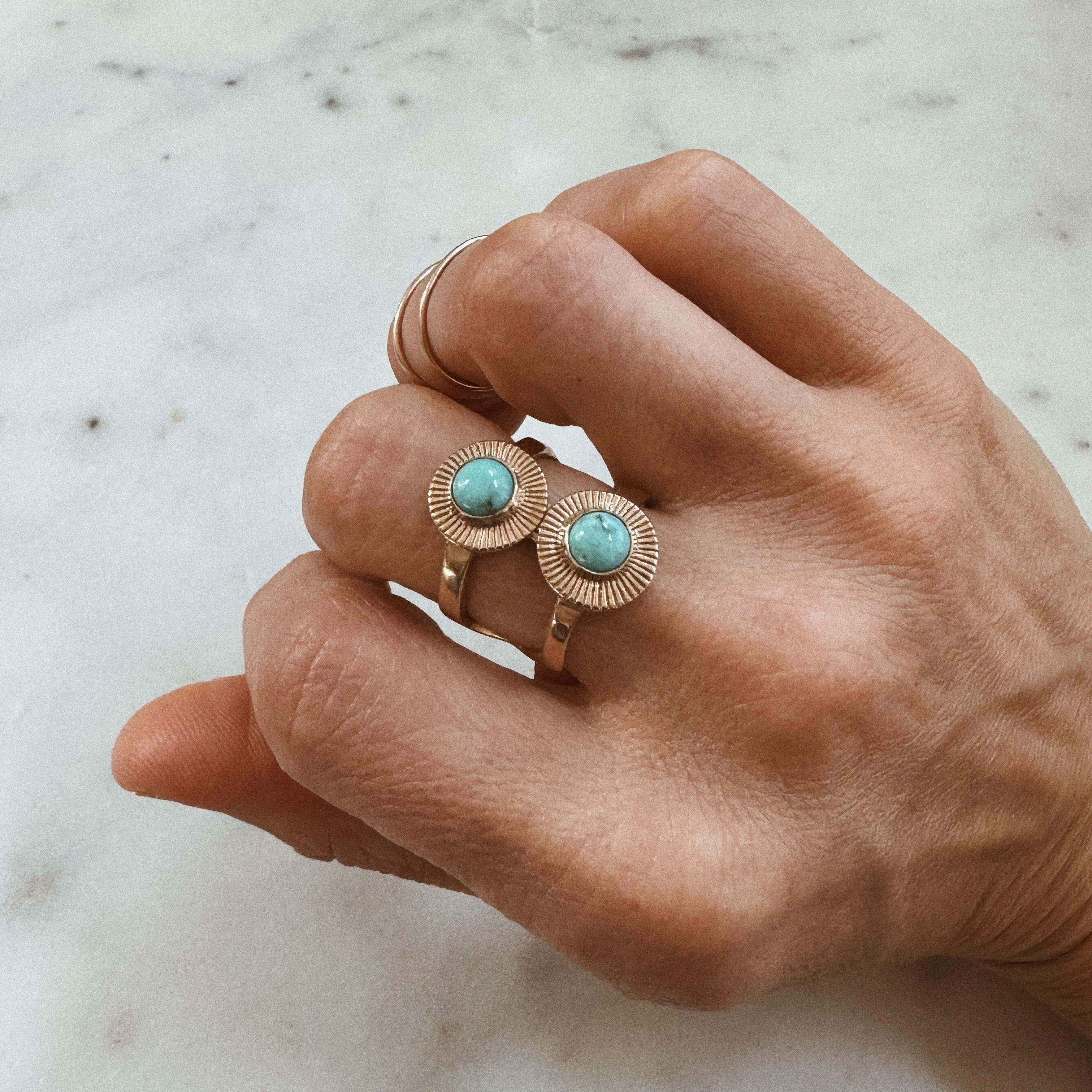 Turquoise Sunburst Ring | Statement Ring | MIMOSA Handcrafted