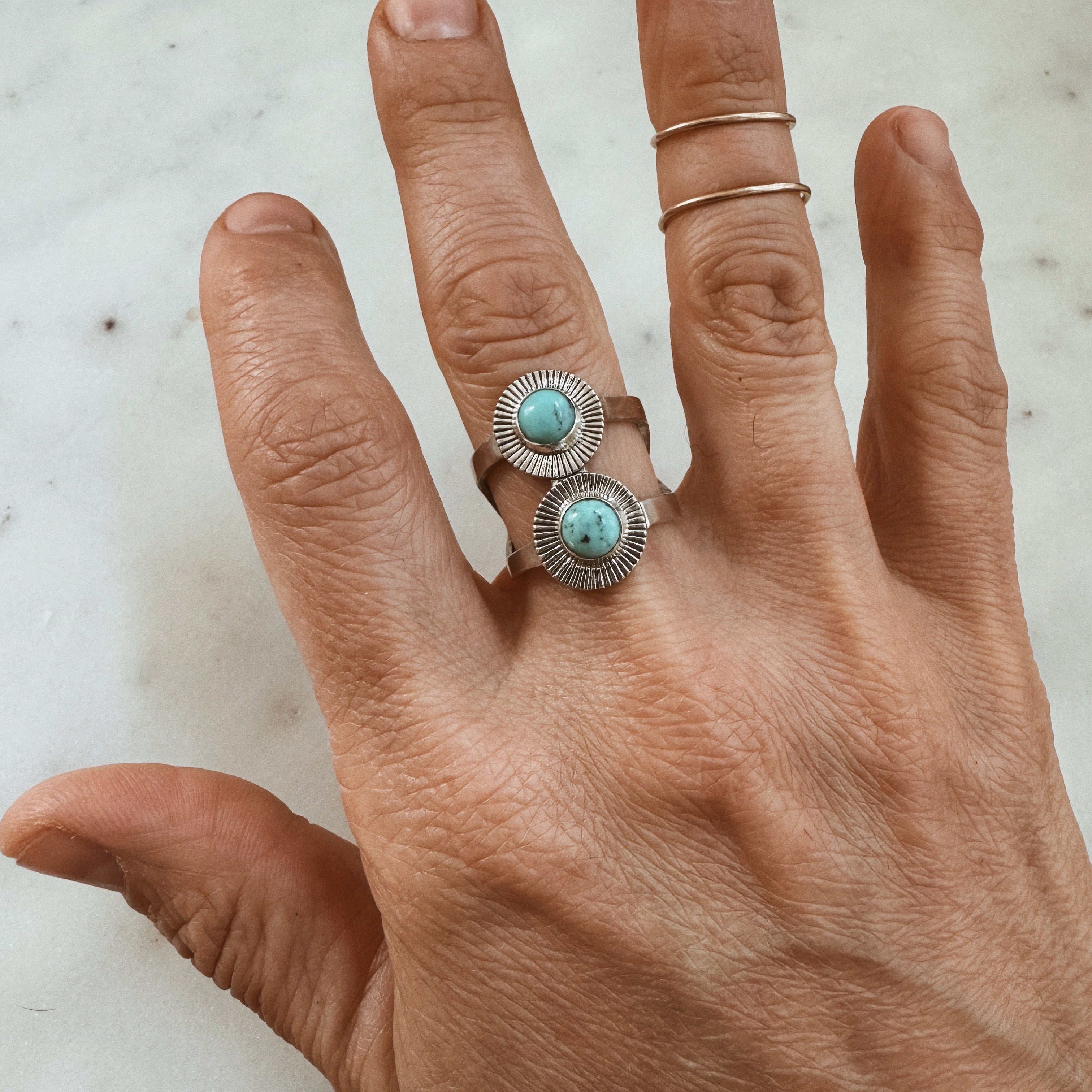 Turquoise Sunburst Ring | Statement Ring | MIMOSA Handcrafted