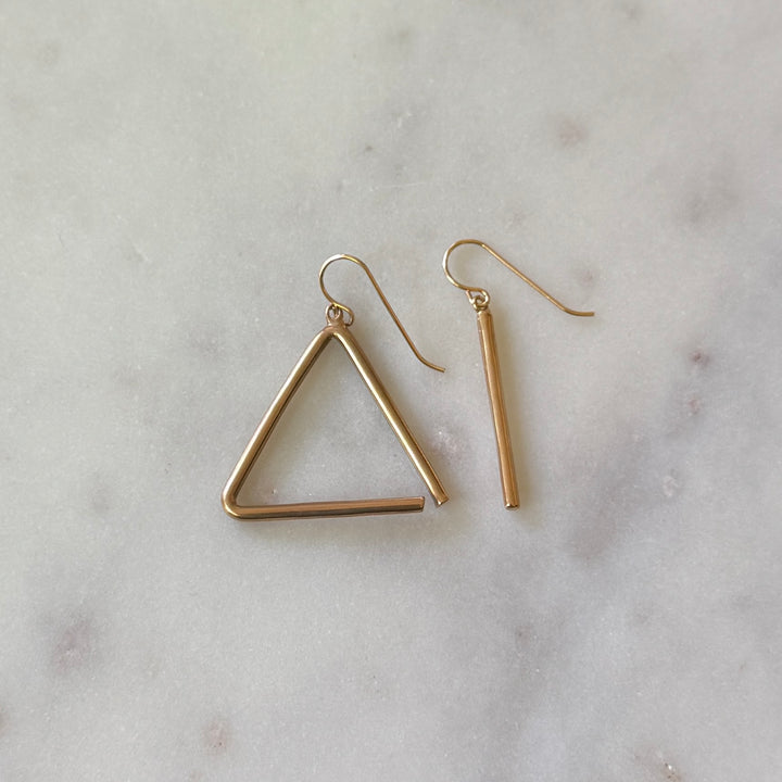 Bronze Triangle Earrings from MIMOSA Handcrafted
