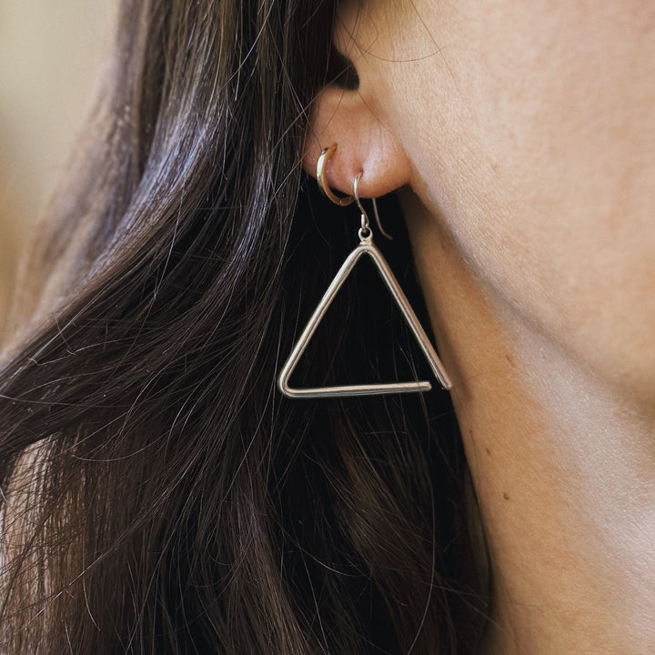 Sterling Silver Triangle Earrings from MIMOSA Handcrafted
