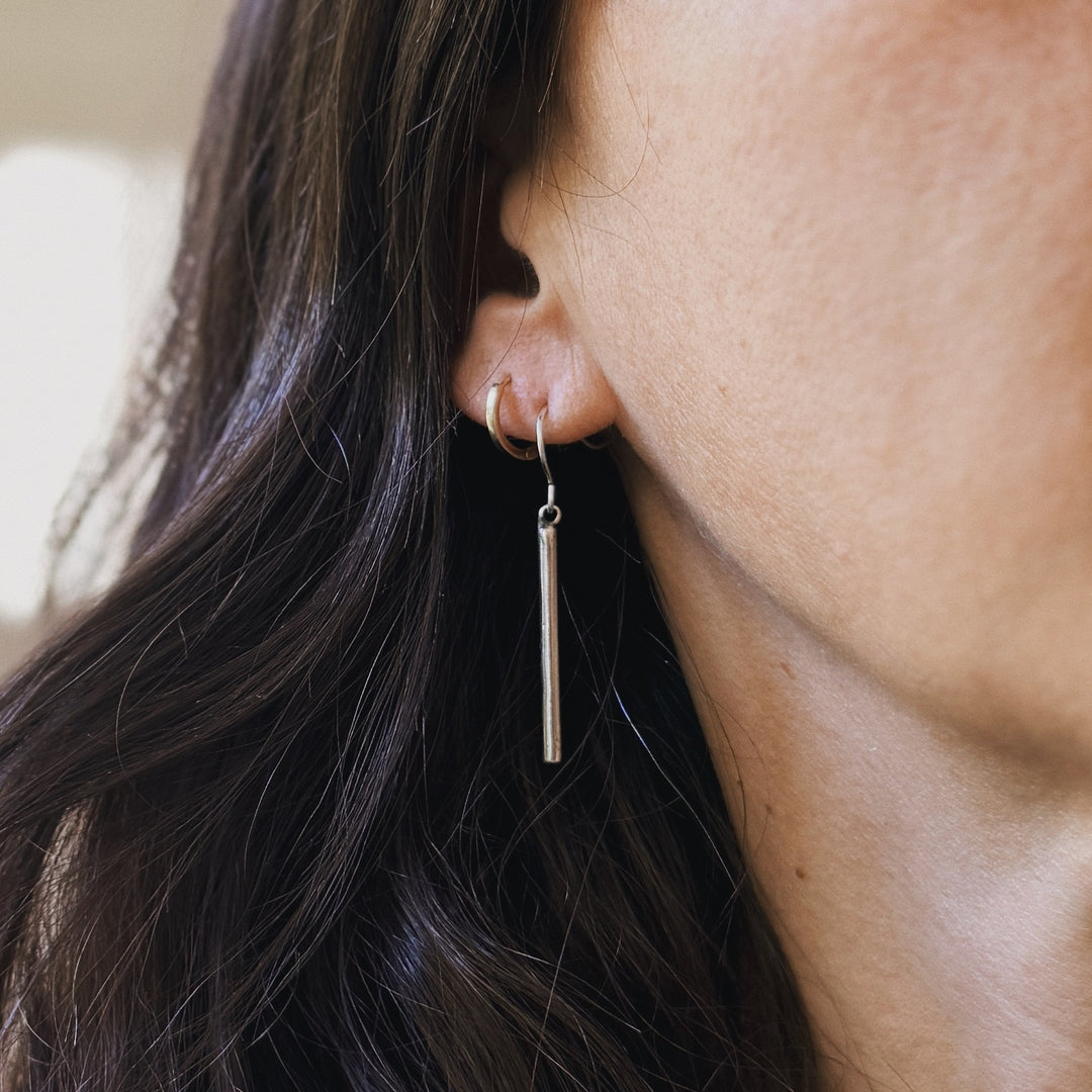 Sterling Silver Triangle Earrings from MIMOSA Handcrafted