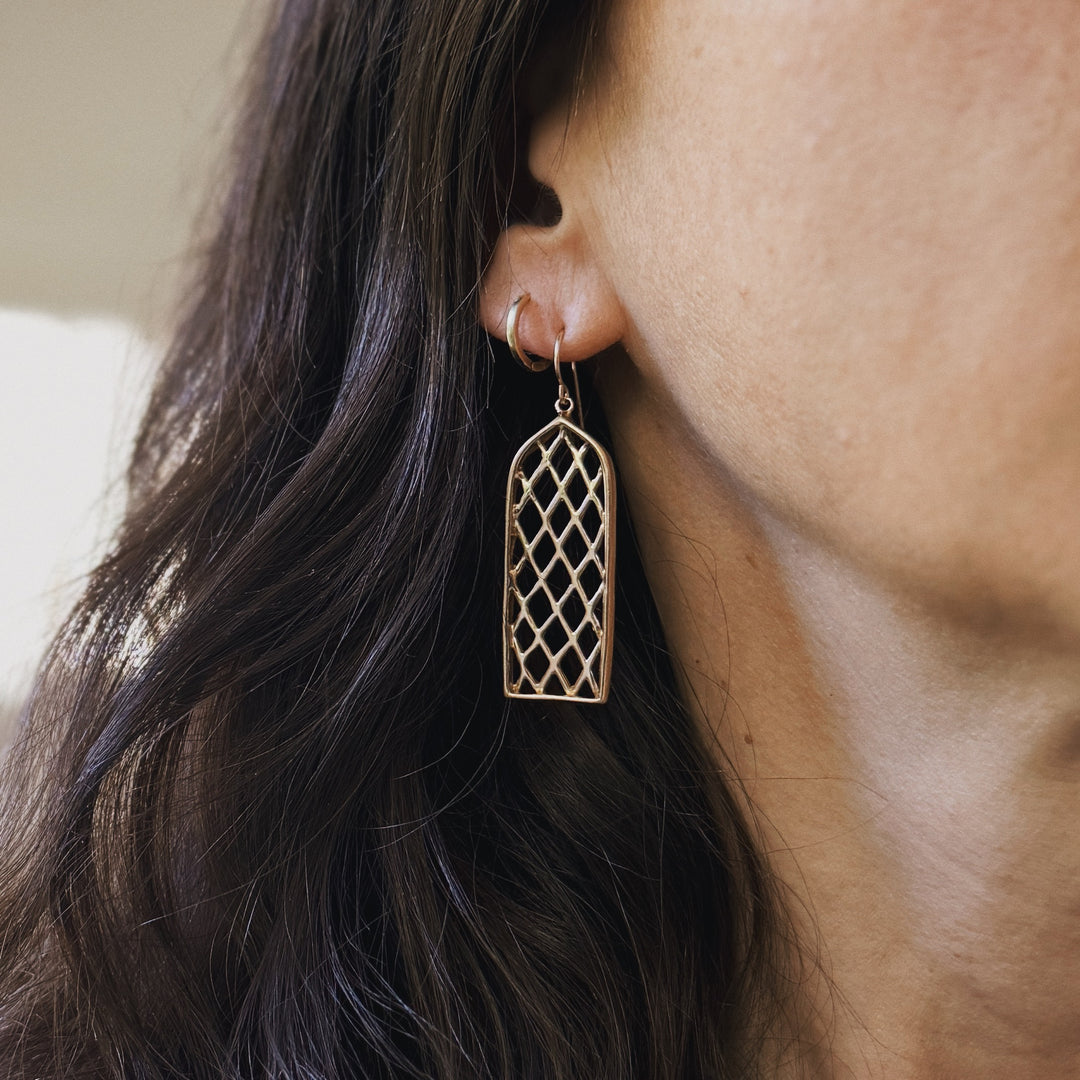 Bronze Stained Glass Window Earrings from MIMOSA Handcrafted
